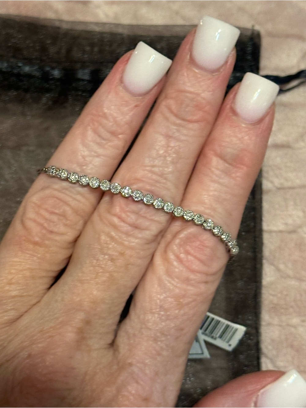 Classic Sterling Silver Diamond Tennis Style Bolo Bracelet .25TW diamonds